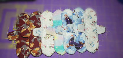 Template A | Budget Friendly Cloth Pads | 2.5" Snapped Width| 6/7/8/9/10 inches | Great Starter set for Teen/Tween