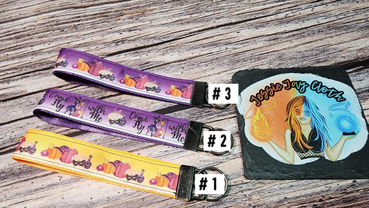 Witch & Masquerade Wristlet Key Fob | Ribbon/Nylon Fabric Keychain | Choose your print