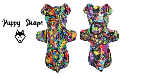 Custom Puppy Shaped Cloth Pad | 8/9/10/11/12/13/14 | 2.5" Snapped Width | 2 Bottom Options