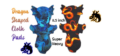 Water Dragon | Custom Cloth Pad | 8 inch Only | 2.5" Snapped Width