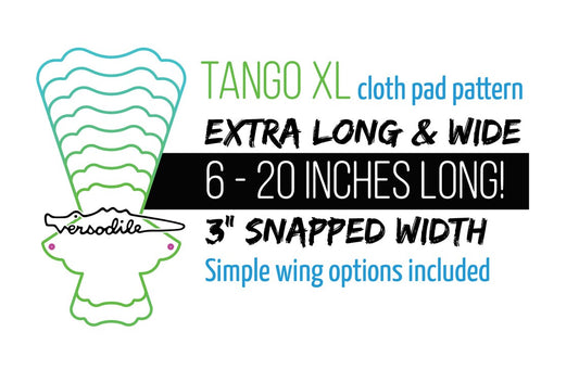 Custom XL Tango Cloth Pad | 3" Snapped Width | 6/8/10/12/14/16/18/20 |
