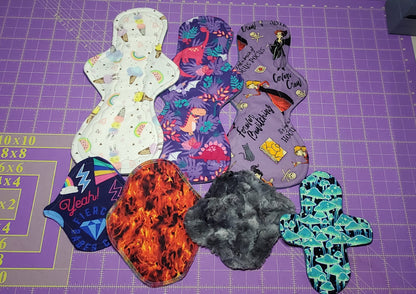 Custom Mega Flare Cloth Pad |  10/12/14/16 | 2.5" to 2.75" Snapped Width OR 3" to 3.25" Snapped