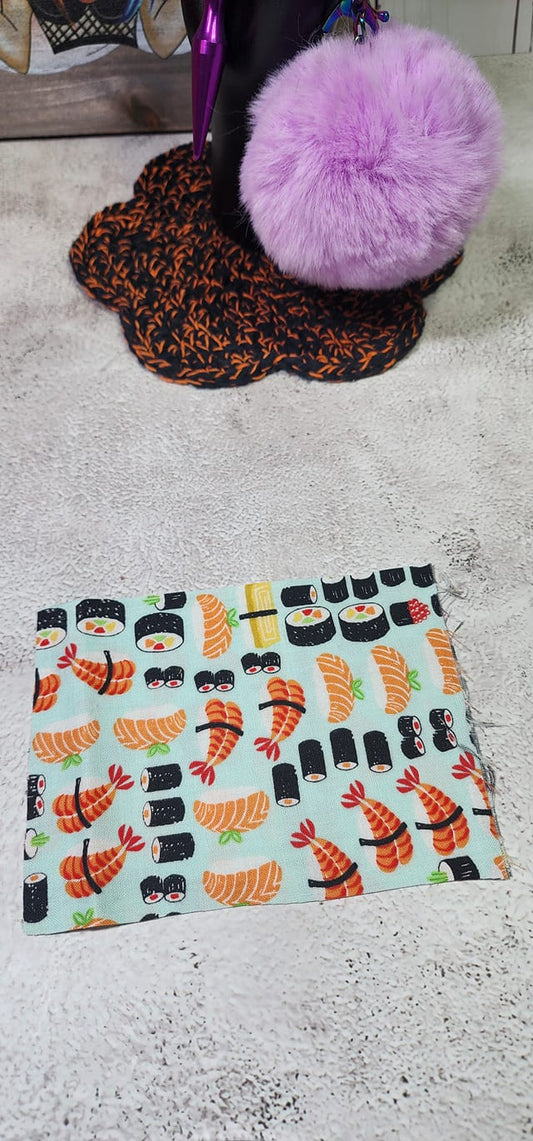 Sushi on Light Blue | Semi Custom Mini Boxy Bag | Cut out & ready to sew |