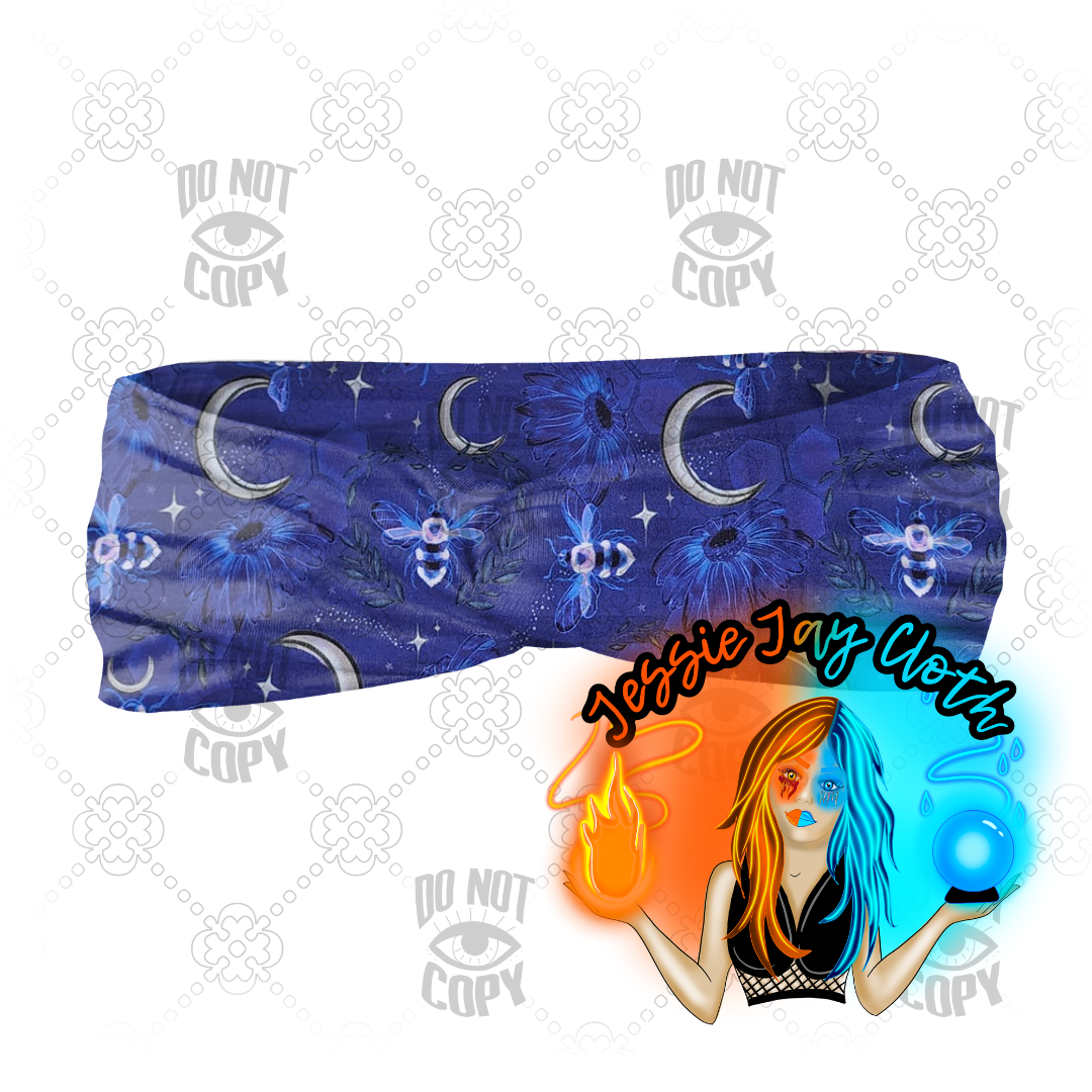Spring Bees | Cotton Lycra Twist Knot Head Band | Custom Turban Head Band | 4 Sizes