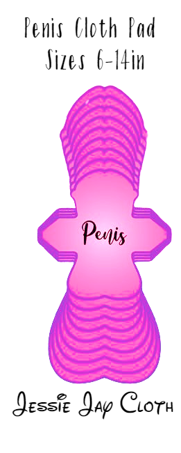 Custom Penis Shaped Cloth Pads | 6/7/8/9/10/11/12/13/14/ | 2.5" snapped | Adult Humor