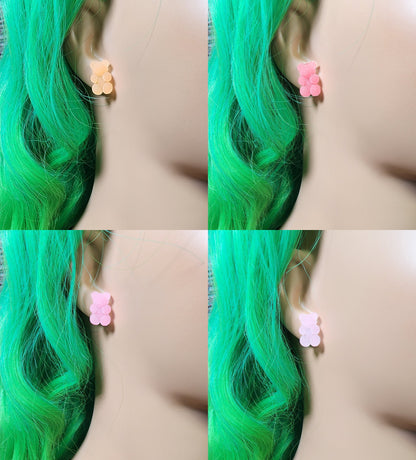 Textured Sugared Gummy Bear Earrings | Stud Style | Candy Gummie