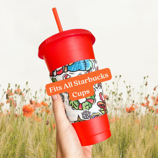🧊Cold Cup Coffee Sleeve | Fits all sizes of Starbucks reusable cold cups, as well as Venti/Grande cold cups