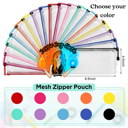 Translucent Mesh Lined Bag | Wet bag | Choose your color | 9.5 inch x 4.5 inch | Add on