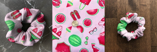 Summer Fun watermelon Theme | Custom Hair Scrunchie | Adult Size & Toddler Size | 7 Options
