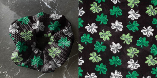 Chalkboard St. Patrick's Shamrock | Holiday | Custom Hair Scrunchie | Adult Size & Toddler Size | 7 Options