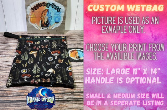 Large Custom Wet bag with zipper closure | 11 inch by 14 inch
