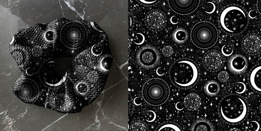 Glow in dark Stars & Moon | Custom Hair Scrunchie | Adult Size & Toddler Size | 7 Options