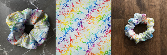 Ombre Rainbow Clouds  | Custom Hair Scrunchie | Adult Size & Toddler Size | 7 Options