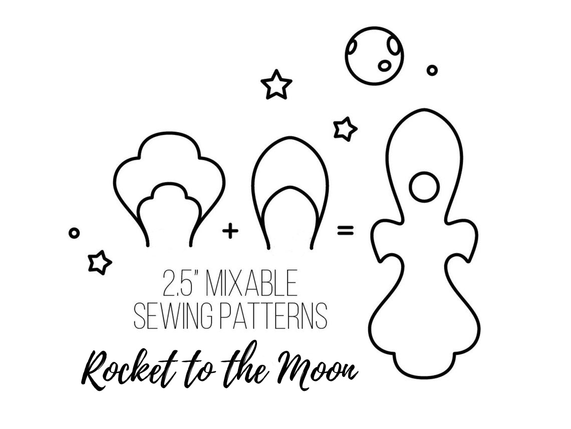 Rocket To The Moon | Custom Cloth Pad | 7.5 to 15.5 inches | 2.5" Snapped Width