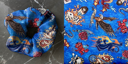 Flash on blue | Custom Hair Scrunchie | Adult Size & Toddler Size | 7 Options