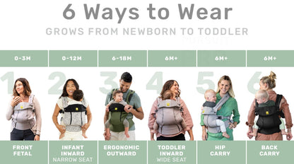 Lavender | LÍLLÉbaby Complete Embossed Six-Position 360° Ergonomic Baby and Child Carrier|  6 in 1 baby Carrier newborn to toddler
