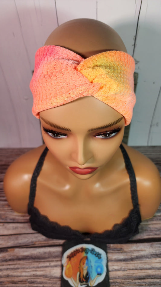Citrus Fusion C | Medium 21" | RTS Waffle Knit Head Band | Ready to ship | Mask, Knife, Blood, Friday 13th