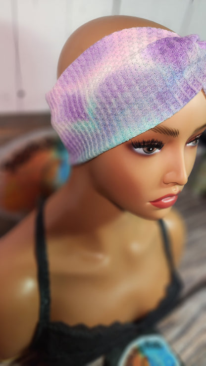 Purple Rain C | Medium 21" | RTS Waffle Knit Head Band | Ready to ship | Mask, Knife, Blood, Friday 13th