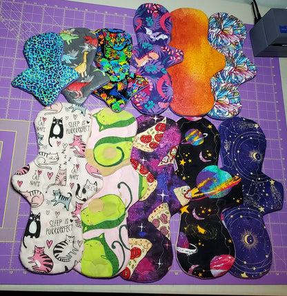 Flannel Sale | Classic Curvy Cloth Pad | 2.75" OR 3" Snapped | Up to 16 inches