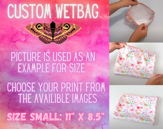 Small Custom Wet bag with zipper closure | 11 inch by 8.5 inch
