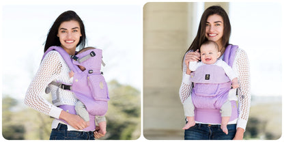 Lavender | LÍLLÉbaby Complete Embossed Six-Position 360° Ergonomic Baby and Child Carrier|  6 in 1 baby Carrier newborn to toddler