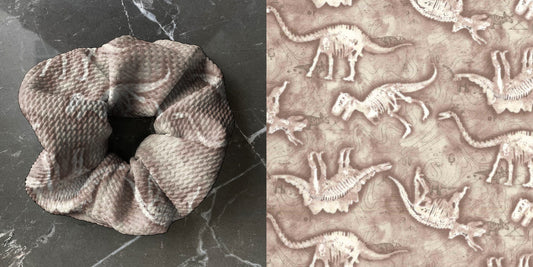 Dino Skeleton | Custom Hair Scrunchie | Adult Size & Toddler Size | 7 Options | Dinosaur