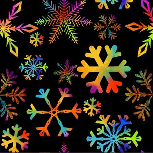 Rainbow Snowflake Custom PUL Lined Pad Wrapper |  Wet bag |  | Multi Use bag | 4 sizes to choose from